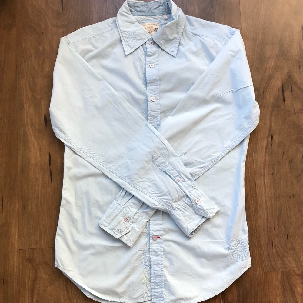 Guess Mens Long Sleeve Shirt- Blue